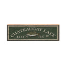 Chateaugay Lake Fish Green Latitude Longitude ALI1 | Wall Art Print on Real Wood