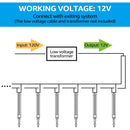 ALP14 12-Pack 4W 3000K Warm White Integrated LED 12V Low Voltage Pathway Lighting Package, AC/DC Landscape Driveway Lights