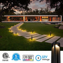 ALP14 12-Pack 4W 3000K Warm White Integrated LED 12V Low Voltage Pathway Lighting Package, AC/DC Landscape Driveway Lights