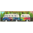 Tie Dye Colorado Camper Van | Wall Art Print on Real Wood