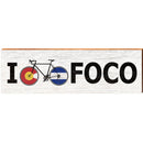 I Bike FOCO Colorado Flag | Wall Art Print on Real Wood