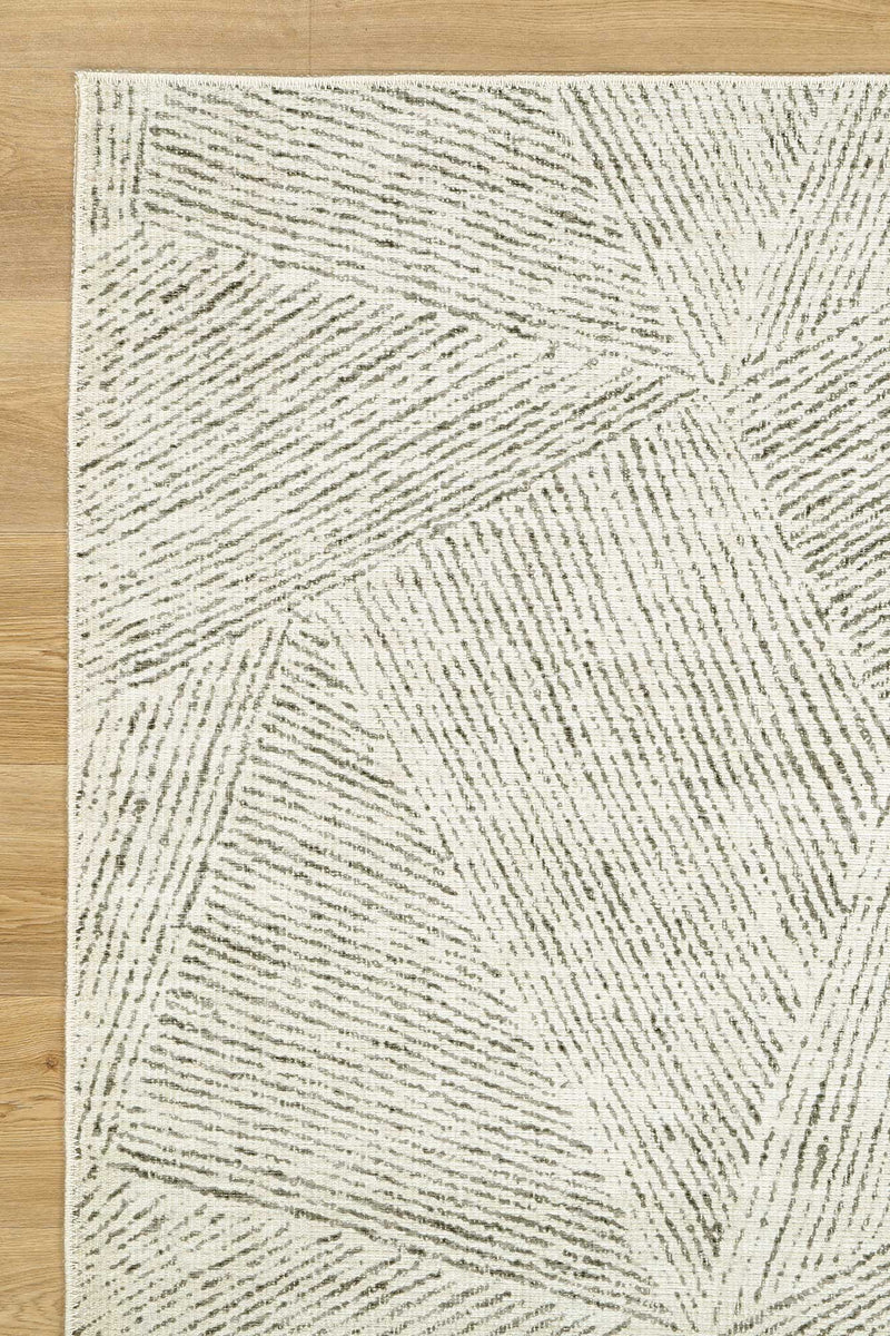 Alpine Neutral Geometric in Black : Runner Rug