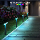 ALPR12 4-Pack RGB LED Landscape Pathway Lights Package, 8W Low Voltage 12V Bollard Outdoor Landscape Lighting
