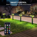 ALPR12 4-Pack RGB LED Landscape Pathway Lights Package, 8W Low Voltage 12V Bollard Outdoor Landscape Lighting