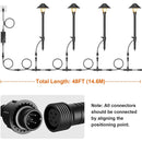 ALPR15 6-Pack RGB LED Landscape Pathway Lights Package, 6W Low Voltage 12V Bollard Outdoor Landscape Lighting