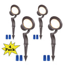 ALS03 4-Pack 3000K Warm White Integrated LED Landscape Spot Lights Package, Adjustable 2W-12W Low Voltage 12V Directional Outdoor Landscape Lighting