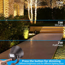 ALS03 8-Pack 3000K Warm White Integrated LED Landscape Spot Lights Package, Adjustable 2W-12W Low Voltage 12V Directional Outdoor Landscape Lighting