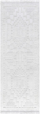 Ivory Alya 3D Medallion Fringe @Area Rug - Clearance