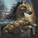 Thunder of Darkness Black Horse Mid-Sized Bead Embroidery Kit by Abris Art AMB-129