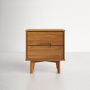 FarmHouse 2 Drawer Solid Wood Nightstand Medium Brown