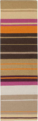 Akiak Modern Black/Orange/Brown Area Rug