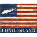 Long Island American Flag | Wall Art Print on Real Wood