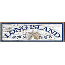Long Island Triple Shells White Shabby Latitude Longitude | Wall Art Print on Real Wood