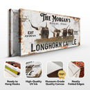 Personalized Long Horn Cattle Sign II