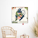Palm Flower Anchor Customizable | Wall Art Print on Real Wood
