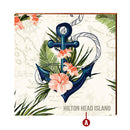Palm Flower Anchor Customizable | Wall Art Print on Real Wood