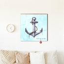 Rope Coastal Blue Anchor Customizable | Wall Art Print on Real Wood