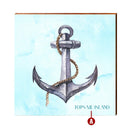 Rope Coastal Blue Anchor Customizable | Wall Art Print on Real Wood