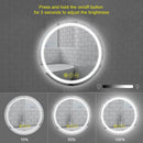 SmartShine Contemporary LED Dimmable Round Anti-Fog Backlit Bathroom Vanity Mirror