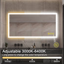 SmartGlow Dimmable LED Frameless Anti-Fog Bathroom Vanity Mirror