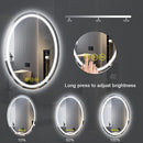 SmartReflex Oval LED Mirror Backlit 3000K-6400K Frameless Anti-Fog Dimmable Bathroom/Vanity Mirror