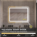 GlareGuard Rectangular Anti-Fog Dimmable Backlit LED Bathroom Vanity Mirror