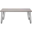 Modern Classic Vintage Style Coffee Table with Wood Top and Metal Legs