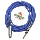 XLR Female to 1/4" Male Jack Microphone Cables (4 Pack) by FAT TOAD | 20ft Pro Audio Blue Mic Cord Extension Patch Lo-Z Connector | 24 AWG Shielded Speaker Wire & Balanced for Studio Audio Recording