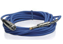 XLR Female to 1/4" Male Jack Microphone Cables (4 Pack) by FAT TOAD | 20ft Pro Audio Blue Mic Cord Extension Patch Lo-Z Connector | 24 AWG Shielded Speaker Wire & Balanced for Studio Audio Recording
