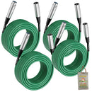 XLR Microphone Cables (4 Pack) by FAT TOAD - 50ft Professional Pro Audio Green Mic Cord Extension Patch with Lo-Z Connector - 24 AWG Shielded Wire
