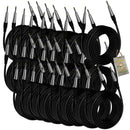 24 PACK - FAT TOAD 20FT Guitar Cords Instrument Cables | 24 AWG Patch Conductor for Electric Guitar, Bass, Amplifier, Speaker, Keyboard & Recording Studio | Shielded 1/4 Inch Gold Straight-End Wires