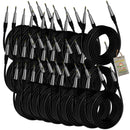 20FT Guitar Cords (24-Pack) by FAT TOAD - 24 AWG Instrument Cables for Electric Guitar, Bass, Amplifier, Speaker & Keyboard - Shielded 1/4-Inch Gold Straight-End Wires