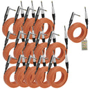 Right-Angled Guitar Cables (24-Pack) by FAT TOAD - 20FT 1/4-Inch Straight-End 24GA Instrument Cords for Electric Guitar, Bass, Pedal, Keyboard, Speaker Amplifier & Studio Recording