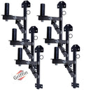 6-PACK PA Speaker Wall Mount Bracket Stands By GRIFFIN | All Steel Pro-Audio Speaker 35mm Pole Holder | Securing Locking Pin & 3 Horizontal Level Tilt Adjustments | DJ On Stage Studio Monitor Holders
