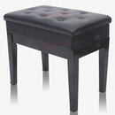 GRIFFIN Premium Antique Piano Bench | Adjustable Black Solid Wood Frame & PU Leather Padded Cushion | Vintage Ergonomic Musicians Keyboard Chair | Guitar Stool, Home Vanity Bench | Sheet Music Storage