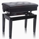 GRIFFIN Premium Antique Piano Bench | Adjustable Black Solid Wood Frame & PU Leather Padded Cushion | Vintage Ergonomic Musicians Keyboard Chair | Guitar Stool, Home Vanity Bench | Sheet Music Storage