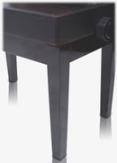 GRIFFIN Premium Antique Piano Bench | Adjustable Black Solid Wood Frame & PU Leather Padded Cushion | Vintage Ergonomic Musicians Keyboard Chair | Guitar Stool, Home Vanity Bench | Sheet Music Storage