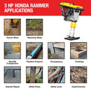 3 HP Honda Vibratory Rammer Tamper with Honda GX100 Engine 3350 lbs/ft