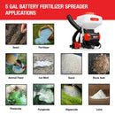 5 Gal Battery-Powered Fertilizer Spreader Broadcast Lawn Seed Ice Melt Salt