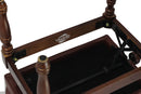 Genuine Leather Adjustable Piano Bench by GRIFFIN - Brown Solid Wood Vintage Design, Heavy-Duty & Ergonomic Keyboard Stool - Seat With Storage Space