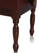 Genuine Leather Adjustable Piano Bench by GRIFFIN - Brown Solid Wood Vintage Design, Heavy-Duty & Ergonomic Keyboard Stool - Seat With Storage Space