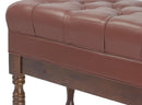Genuine Leather Adjustable Piano Bench by GRIFFIN - Brown Solid Wood Vintage Design, Heavy-Duty & Ergonomic Keyboard Stool - Seat With Storage Space