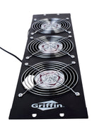 GRIFFIN Rackmount Cooling Fan - 3U Ultra-Quiet Triple Exhaust Fans, Keep Studio Audio Equipment Gear Cool - Rack Mount on Network IT System Server