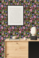 Stylish Exotic Flowers and Birds Wallpaper Smart