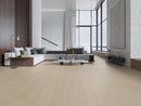 Modern living room with a large window view. Santos