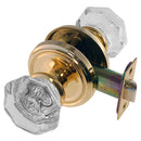 Octagonal Glass Doorknob Set with Beveled Rosette