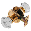Octagonal Glass Doorknob Set with Beveled Rosette