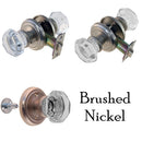 Octagonal Glass Doorknob Set with Beveled Rosette