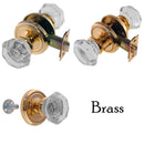 Octagonal Glass Doorknob Set with Beveled Rosette