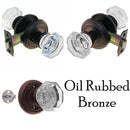 Octagonal Glass Doorknob Set with Beveled Rosette
